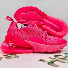 Women's Nike Air Max 270 Hyper Pink/Hyper Pink-White Size: 6.5.  Gender: female.  Age Group: adult. Nike Air Max 270 Women, Air Maxes, Womens Nike Air Max 270, Brain Facts, Cute Nike Shoes, Nike Air Max For Women, Cute Nikes, Sneaker Games, Nike Air Max 270