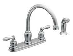 two handle kitchen faucet with side sprayer