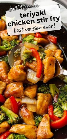 chicken stir fry with broccoli and red peppers