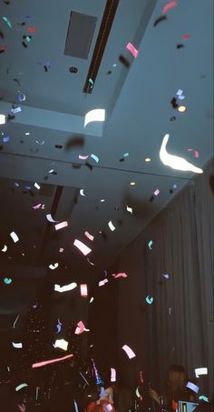 confetti falling from the ceiling at a party