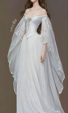 White Quince, Gaun Abad Pertengahan, Dresses Quince, Blue Quince, Old Fashion Dresses, 16 Dresses