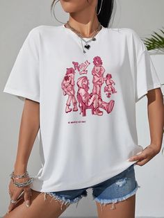 Harajuku Y2K Gothic Oversized Women's T-Shirt – Kira Cloth Oversized Y2k Tops With Logo Print, Oversized Y2k Top With Logo Print, Oversized Y2k Graphic Print Top, Oversized Logo Print Tops, Hip Hop Crew Neck T-shirt, Oversized T-shirt With Funny Print, Harajuku Aesthetic, Wardrobe Update, Oversize Women