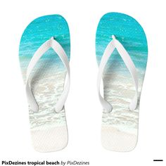 PixDezines tropical beach Flip Flops Pretty Flip Flops, Gucci Shoes Women, Bride Sandals, Drink Coolers, Summer Beach Style, Beach Decorations, Everyday Sandals, Flip Flops Beach, Women's Flip Flops