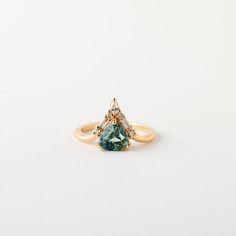 Ocean Hues, Wide Rings, Gold Set, Diamond Clarity