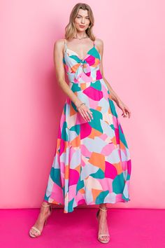 Trendy Pink Midi Dress For Vacation, Pink Midi Dress With Tie Back For Brunch, Trendy Pink Beach Midi Dress, Pink Tie Straps Maxi Dress For Beach, Trendy Pink Midi Beach Dress, Trendy Pink Midi Dress For Beach, Chic Pink Maxi Dress With Tie Straps, Pink Tie-waist Maxi Dress For Brunch, Pink Tie Waist Midi Dress For Brunch