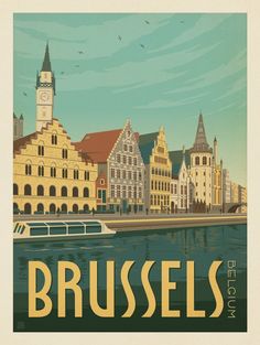 an image of brussels travel poster