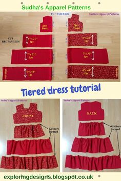 the instructions for how to make a tiered dress