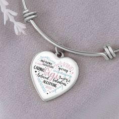 Gigi heart bangle bracelet with option engraving. The perfect gift for Gigi on Mothers Day, Christmas, Birthdays, or just because. Purchase This Best-seller and We Guarantee It Will Exceed Your Highest Expectations! This Jewelry Item Is the Perfect Keepsake! Whether for Yourself or a Loved One. ➜ If the custom engraving option is available, engrave onto the back of the pendant your loved one's name, your wedding date, an anniversary, or anything else you want to remember and keep you close to he Heart Bangle Bracelet, High Expectations, Heart Pendant Gold, Silver Heart Pendant, Gold Bangle, Wedding Date, Pendant Gold, Silver Bangles, Just Because