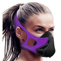 The Peak Resistance Training Mask lets you achieve the effects of high altitude training by regulating how much air you breathe in with the 4 Level Air Flow Regulator. You can then reduce the amount of training time by getting the same results in a shorter amount of time. You will also increase your lung capacity and will constantly push your training limits to the fullest! Size: One Size Fits Most - 120 to 230 LBS.  Color: Purple. Altitude Training, Virtual Reality Technology, Bike Training, Cool Masks, Fashion Mask, Fitness Gifts, High Altitude, Resistance Training, Gas Mask