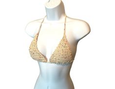 🏖Adjustable crochet bikini top.  🏖Funfetti.  🏖Adjustable band at the bottom of each bra cup that wraps around your back! Neck straps can be criss-crossed if desired! 🏖100% Cotton.  🏖Machine or Hand wash. Machine Dryable or Lay flat to dry. Do not iron. 🏖If you have any questions please send me a message.  🏖Happy Shopping! 🛍 Adjustable Crochet Swimwear For Beach, Summer Halter Top With Built-in Bra And Adjustable Fit, Adjustable Triangle Halter Top For Beachwear, Adjustable Halter Top With Padded Cups For Sunbathing, Adjustable Padded Halter Top For Sunbathing, Beach Triangle Top Bra With Padded Cups, Adjustable Bra Friendly Halter Top For Beach, Adjustable Bra-friendly Halter Top For Beach, Adjustable Padded Halter Top For Beach