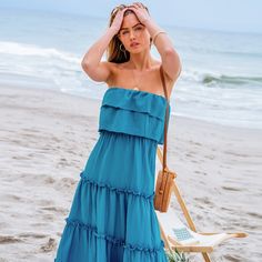 Dance into summer with our Ruffled Tiered Maxi Tube Dress! Featuring cascading tiers of playful ruffles, this dress exudes holiday charm and carefree elegance, perfect for twirling through sunny days and warm nights with style and grace. Whether you're lounging by the pool, exploring a new destination, or attending a casual outdoor event, this versatile piece will keep you looking effortlessly chic and feeling comfortable all day long. Product code: CAA05A4E054TT Maxi Tube Dress, Outdoor Event, Mini Slip Dress, Style And Grace, Tube Dress, Trending Dresses, Babydoll Dress, T Shirt Dress, Sunny Days