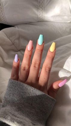 Summer Nail Art, Colorful Nails, Disney Nails, Ballerina Nails, Easter Nails, Acrylic Nails Coffin, Orange Nails, Accent Nails