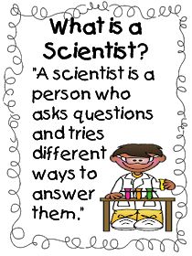 a poster with the words what is a scientist? and an image of a person sitting at