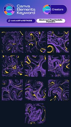 an abstract background with purple and yellow swirls