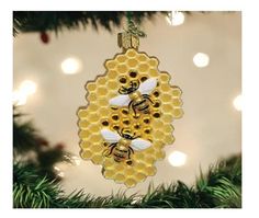 Old World Honeycomb Ornament. Nutcracker Ornaments, Golden Honey, Bee Inspired, Old World Christmas, Nutcracker Christmas, Glass Christmas Ornaments, Personalized Christmas Ornaments, Christmas Animals, Free Christmas