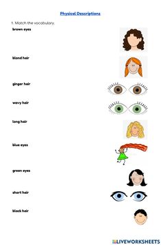 an eye chart with different types of eyes and their corresponding parts, including the words