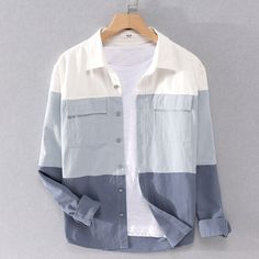 * Item:Patchwork Cotton Long Sleeve Men's Shirt Lapel Loose Square-neck Shirt Jackets * Condition: 100% Brand New * Color:white blue * Size:AsianM-3XL * Package:1pc  (without any accessories ）    Please note: 1.Please allow a little error due to manual measurement. 2.The color maybe a little difference because of the light,screen reflection etc. 3.If you are not sure what size to choose, you can tell us your height and weight, we will recommend the right size for you.       Payment   ◆  Your Ite Male Business Casual, Patchwork Shirt, Mens Spring Fashion, Vintage Clothing Men, Shirt Jackets, Vintage Blouse, Cotton Long Sleeve Shirt, Men Vintage, Japan Fashion