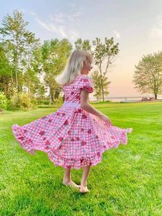 Welcome to summer This buttery soft dress is perfect for your little strawberry. It's got all the pink and red she could want in a dress. The adorable strawberries are perfect for a trip to the strawberry patch or any where else she ends up. Full circle skirt makes it so twirly and the ruffle on the skirt and the puff sleeves add the perfect finishing touch. Also it has pockets 🍓 Available in sizes 2-10. Pink Strawberry Print Dress For Party, Strawberry Dress For Kids, Pink Cotton Dress With Strawberry Print, Sweet Pink Strawberry Print Dress, Red Strawberry Print Summer Dress, Owl Dress, Twirly Dress, Neon Dresses, Pink Dinosaur