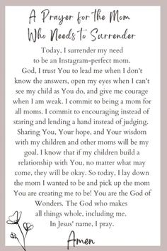 A Prayer for the Mom Who Needs to Surrender Prayers For Step Parents, Bible Verses For Hope, Verses For Hope, Pray Scripture, Step Parents, Mom To Mom, Hope Bible Verses, Building A Relationship, Prayers For My Husband