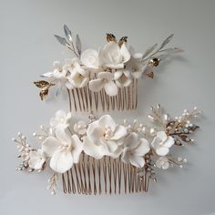 100% Brand New Handmade Item Price For Two Beautiful Bridal Hair Accessories, Classy And Elegant. Perfect For Wedding Or Any Special Occasion Bonnet Hair Dryer, Bride Hair Pins, Beautiful Bridal Hair, Flower Hair Pins, Accessories Classy, Wedding Hair Comb, Classy And Elegant, Flower Hair Pin, Head Hair