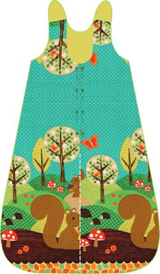 an oven mitt with the image of squirrels and mushrooms on it