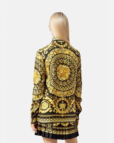 Barocco Silk Shirt Black,Print | Versace US Silk Shirt Style, Matches Fashion, Gianni Versace, Shirt For Women, Product Label, Silk Shirt, Black Print, Pure Silk, Women Collection