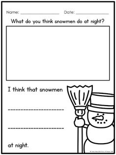 a snowman writing paper with the words what do you think? and an image of a