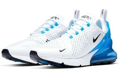 Nike Air Max 270 White Blue AH8050-110 – TELATAPA 270 Air Max Shoes, Wallpaper Nike, Nike Air Max 270 White, Preppy Shoes, Womens Trainers, All Nike Shoes, Baskets Nike, Air Max Shoes, Nike Shoes Air Max