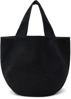 Cotton canvas tote in black. · Fixed shoulder straps · Corduroy trim at collar · Suede logo patch at side · Open throat · Patch pocket at interior · Unlined · H16 x W29 x D14 Supplier color: Black Classic Black Canvas Bag, Classic Black Canvas Shoulder Bag, Black Canvas Bag With Canvas Lining For Shopping, Black Canvas Bag For Shopping With Canvas Lining, Black Canvas Bag With Leather Handles, Black Shopping Bag With Canvas Lining, Casual Black Canvas Bag With Leather Trim, Modern Black Cotton Shoulder Bag, Black Cotton Shoulder Bag With Canvas Lining