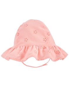 Keep the sun at bay with this eyelet sun hat — a perfect pair with warm-weather looks! Hat Size Chart, Baby Sun Hat, Healthy And Happy, Pink Hat, Carters Baby, Toddler Boy Outfits, Kids Outfits Girls