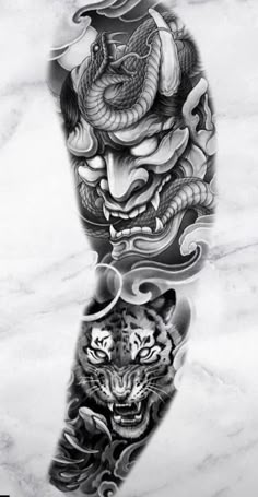 Japanese Samurai Tattoo Sleeve For Men, Elbow Tattoo Men Japanese, Japanese Skull Tattoo Design, Creative Sleeve Tattoos, Japanese Tattoo Black And Grey, Black And Grey Tattoos Sleeve Men, Black And Grey Japanese Tattoo, Samurai Sleeve Tattoo, Japanese Sleeve Tattoos Black And Grey