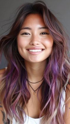 Colored Hair Ends, Long Hair Healthy, Long Hair Color Ideas, Exotic Hair Color, Natural Balayage, Shaggy Long Hair, Hair Color Unique, Long Hair Color, Top Hairstyles