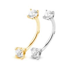 Introducing the epitome of elegance and sophistication in body jewelry - the 14 Karat Gold Curved Barbell 16 Gauge Eyebrow Ring with Cubic Zirconia Gem. Crafted from luxurious 14 karat solid gold, this exquisite piece exudes timeless beauty and quality craftsmanship. Available in a choice of 5/16" (8mm) or 3/8" (10mm) lengths and adorned with dazzling Cubic Zirconia gems, this eyebrow ring offers versatility and sparkle to suit your individual style. With options for ball sizes of 3mm or 2mm, an Elegant Yellow Gold Body Jewelry For Wedding, Elegant Wedding Piercings With Prong Setting, Elegant Diamond White Piercings For Wedding, Elegant Wedding Piercings, Elegant White Wedding Piercings, Elegant Round Cubic Zirconia Body Jewelry, Classic Wedding Cubic Zirconia Piercings, Elegant Cubic Zirconia Belly Rings, Elegant Round Cubic Zirconia Belly Rings