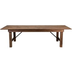 a wooden table with metal legs on a white background and no one in the photo