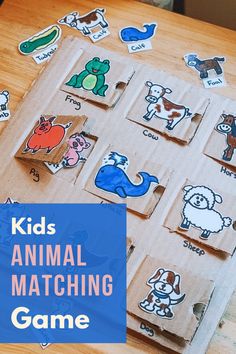 Kids animal matching game Toys Art And Craft, Animals Learning Activities, Tlm For Animals, Activities Related To Animals, Animals Teaching Ideas, Pet Animals Activities, Baby Animals Activities Preschool, Pets Activity For Preschool, Pet Animals Activity For Preschool