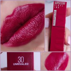 #MaybellineNewYork #SuperStayVinylInk #30Unrivaled Maybelline Unrivaled, Bold Lips, Maybelline New York, European Summer, Red Lips, Lipsticks, Maybelline, Wish List