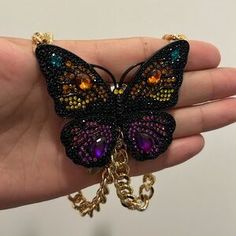 Betsey Johnson | Jewelry | Betsey Johnson Jeweled Butterfly Chain Necklace | Poshmark Butterfly Chain Necklace, Butterfly Chain, Betsey Johnson Jewelry, Bead Crafts, Betsey Johnson, Chain Necklace, Necklaces, Bracelet, Beads