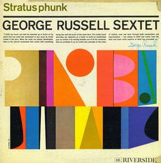 an advertisement for the george russell sextet album, featuring colorful geometric shapes and lines