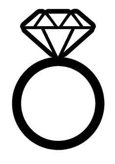 a ring with a diamond on it is shown in black and white, as well as the