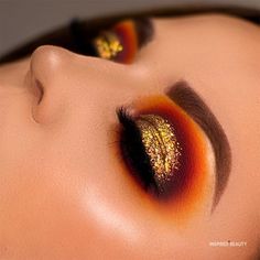 Thanksgiving Eyeshadow Looks, Thanksgiving Eyeshadow, Fall Makeup Looks For Brown Eyes, Fall Eye Makeup, Fall Wedding Makeup, Fall Makeup Trend, 70s Makeup