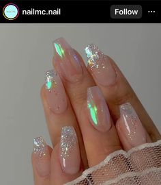 Birthday Nail Set Ideas, Nail Set Ideas, Birthday Nail Set, Shiny Nails Designs, Birthday Nail, Sheer Nails, Pink Chrome Nails, Set Ideas, Ombre Nail Designs