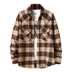 Men's Flannel Single-Breasted Plaid Shirt
Material: 55% cotton+45%Polyester
Size:S,M,L,XL,2XL
Color：Coffee,Khaki,Blue
Season: Spring,Autumn,Winter
Occasion: Leisure,Outdoor, Daily,Vacation Harajuku Shirt, Classy Outfits Men, Flannel Shirts, Mens Flannel Shirt, Mens Flannel, Long Sleeve Flannel, Hip Hop Streetwear, Long Sleeve Plaid, Plaid Flannel Shirt