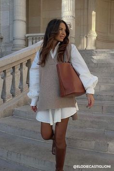 Oversized Knit Vest, Fest Outfits, Europe Outfits, Paris Outfits, Mode Inspo, 가을 패션, Autumn Outfit, Outfit Inspo Fall, Fall Fashion Outfits