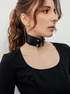 Show off your gothic side with the Sabrina Choker, a striking accessory made from leather and adorned with solid stainless steel barbels and screws. This choker is perfect for those who want to make a statement and add a touch of edge to their outfit. Whether you're attending a concert or a night out with friends, the Sabrina Choker is the ideal choice for elevating your style game Marsala Color, Leather Choker Collars, Witchy Vibes, Choker Collar, Burgundy Color, Neck Collar, Vegetable Tanned Leather, Leather Accessories, Tan Leather