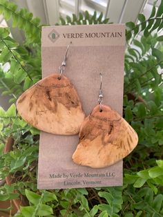 Cherry burl earrings Vermont Native Hardwood Earrings made from selected choice sections of wood. Cherry Burl Looking for a personally selected choice piece of Native Vermont Hardwood? We have a selection of earrings for you. With an artistic eye for color and pattern I come through thousands is matched pieces looking for the cream of the crop The findings are no nickle, stainless steel findings that are hypoallergenic  I am happy to combine shipping and/or gift packaging for multiple items, jus Unique Natural Wood Earrings, Natural Wood Jewelry With Variations, Natural Wood Jewelry With Natural Variations, Artisan Brown Wood Earrings, Artisan Brown Wooden Earrings, The Cream, Light Switch Covers, Gift Packaging, Vermont