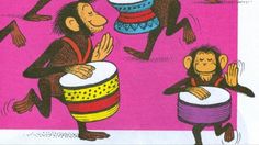 an image of monkeys playing drums and dancing