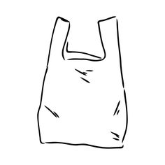 a black and white drawing of a bag