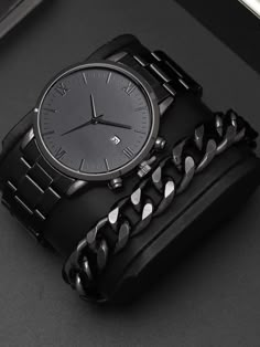 Watch Set For Men, Black Watches For Men, Cool Mens Bracelets, Boys Watch, Stylish Watches Men, Luxury Gifts For Men, Boys Watches, Watch Set, Men's Bracelets