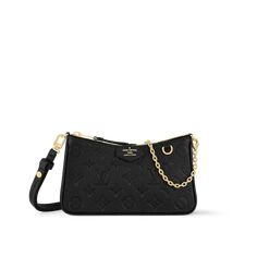 Easy Pouch On Strap Monogram Empreinte Leather - Women - Small Leather Goods | LOUIS VUITTON ® Lv Black Purse, Louis Bag Vuitton, Louis Vuitton Easy Pouch On Strap, Easy Pouch On Strap Lv, Luis Vuitton Clothes, Lv Bag Black, Black Lv Bag, Small Louis Vuitton Purse, Louis Vuitton Small Bag