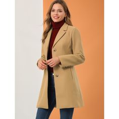 Vintage trench details are softened by a notched lapel and single-breasted. A classic trench coat makes for the perfect layering piece, also the long length of this coat helps you keep warm in cold weather. Simply pair it with sophisticated clutch bags and chic high-heeled shoes for an elegant look. Occasion: meeting, coffee shop, weekend, etc. Layer over your work-to-weekend separates for a sophisticated silhouette. Long Winter Coats, Classic Trench Coat, Long Winter, Clutch Bags, Winter Coats, Layering Pieces, Long Length, Keep Warm, Winter Coat